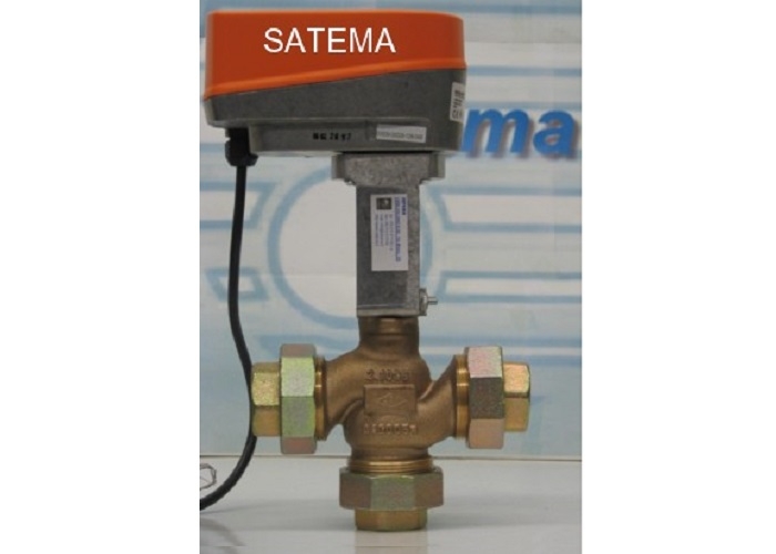 Valvola a globo, 2 e 3 vie, con attuatore elettrico modulante 120°C