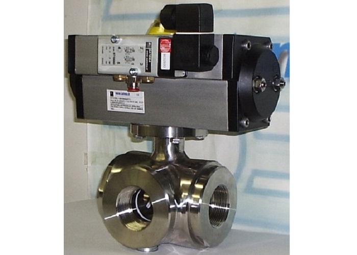 3-way Stainless Steel Ball Valves, 1-Piece